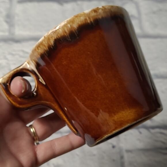 Vintage Hull Retro Diner Style Brown Drip Glaze Mug OvenProof USA - Picture 2 of 12